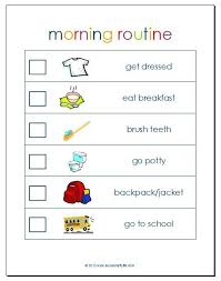 morning routine printable morning routine printable