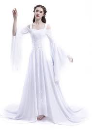 White Off The Shoulder Renaissance Medieval Wedding Dress D2021 D Roseblooming Medieval Wedding Dress Renaissance Wedding Dresses Medieval Dress