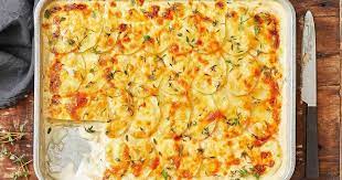 Creamy Scalloped Potato Tray Bake Recipe Creamy Scalloped Potatoes Tray Bakes Vegetables Recipes Side