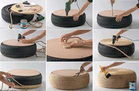 Position the legs in different areas of the tire bottom to see which placement has the best balance. 32 Things You Need In Your Man Cave Diy Pouf Reuse Old Tires Tyres Recycle