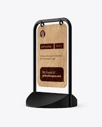 Download Pavement Sign Advertising Half Side View Designs Zone Yellowimages Mockups