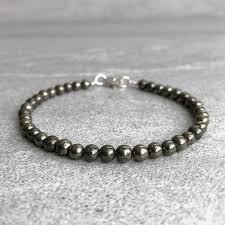 Pyrite Crystal Bracelet Gold Or Sterling Silver Small Bead Bracelet Women S Men S Semi Precious Stone J Semiprecious Stone Jewelry Pyrite Bracelet Jewelry