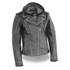 Women S Leather Biker Jacket Milwaukee Leather Hoodie Liner