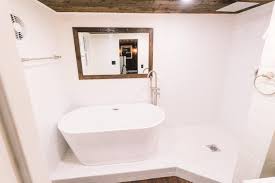 Downside, with twelve 'walls' instead of four, there's a lot more bathroom to clean. 10 Foot Wide Tiny Home With An Amazing Bathroom