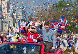 I'm going to disney world! and i'm going to disneyland! are advertising slogans used in a series of television commercials by the walt disney company that began airing in 1987. Super Bowl Mvp Eli Manning Visits Walt Disney World Disney Sports News