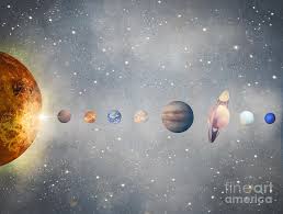 In our modern view of the solar system, the sun is at the center, with the planets moving in elliptical orbits around the sun. The Solar System Painting By Bri Buckley