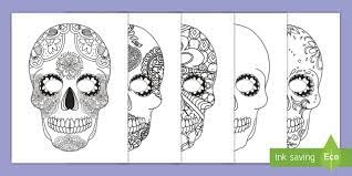 Skull coloring pages are fun to color. Day Of The Dead Sugar Skull Coloring Masks