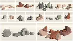Low Poly Rock Pack 3d Model Low Poly Obj Fbx Stl Blend Dae Mtl 3 Low Poly Character Low Poly Low Poly Art