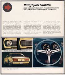 Complete exterior emblem kit designed to replace the fender, grill, rear panel, header panel, and trunk lid emblems for 1969 camaro rally sport models. Gm 1967 Chevrolet Camaro Sales Brochure