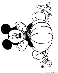 Mickey mouse halloween coloring pages. Mickey Mouse And A Pumpkin Disney Halloween Coloring Pages Printable