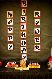 I Downloaded The Karate Font At Dafont Com It Was Free Ninja Birthday Parties Ninja Birthday Naruto Party Ideas