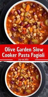 Olive Garden Slow Cooker Pasta Fagioli Recipe In 2020 Slow Cooker Pasta Slow Cooker Pasta Fagioli Pasta Fagioli Recipe Slow Cooker