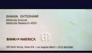 My Bank Of America S Business Card Issued By The Bank With The Logo B Of A When It Was A California Bank Shahin Ehteshami With Images Analyst Bank Of America America