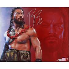 The Bloodline Fanatics Authentic Autographed 16" x 20" In Ring 1's Up  Photograph featuring Roman Reigns, Jimmy Uso, Jey Uso, Solo Sikoa, Sami  Zayn and Paul Heyman