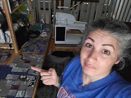 I'm finishing the last 4 buttonholes of 144 and I have 3 rows sewn. This is  the hard part getting the block seams to fit together. My patterns:  https://bit.ly/3pzvNtX