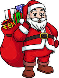 Santa Claus Bearing Gifts Cartoon Clipart Vector Friendlystock Cartoon Clip Art Christmas Cartoons Santa Cartoon