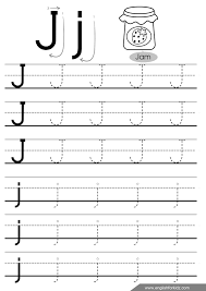 Alphabet tracing practice preschool worksheet for kids learning english with cute cartoon animal. Letter Tracing Worksheets Letters A J
