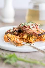 Baked Eggplant Parmesan Pasta Gluten Free Baked Eggplant Eggplant Parmesan Baked Parmesan Pasta