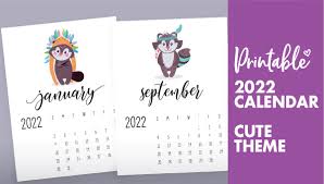 cute 2022 printable calendar world of printables