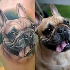 Portrait tattoo I got of my dog Frank