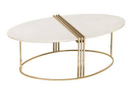 Caleb Oval White Marble Cocktail Table Tov Furniture
