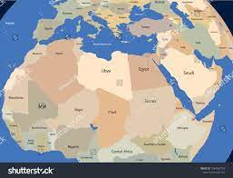 North Africa On World Map Map North Africa Arab World Southern Stock Vector (Royalty Free) 1584067756  | Shutterstock