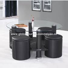 A table has a square top and 2 crossed panel supports. China Leather Coffee Table With Stools On Global Sources Four Stools Coffee Table Mdf Tea Table Black Tea Table