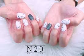 Maybe you would like to learn more about one of these? White Marble Nail Art With Grey Gel Design N20 Nail Spa