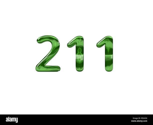 Green Number 211 isolated white background Stock Photo - Alamy