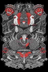 Amazing Culture Of Indonesia Illustration In Vintage Frame Culture Of Indonesia Indonesian Art Batik Art