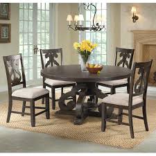 Nineteen37 Stone 5 Piece Dining Set In Dark Ash Nebraska Furniture Mart Round Pedestal Dining Table Round Pedestal Dining Dining Table