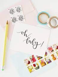 Oh Baby Card Baby Shower Card New Baby Card Calligraphy Etsy Hand Lettering Cards Baby Congratulations Card Baby Cards