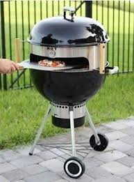 Pizza Oven Kit Deluxe Charcoal Wood Burning Kettle Grills 18 5 22 5 Inch Smokers Outdoor Pizza Kettle Grills Outdoor Oven