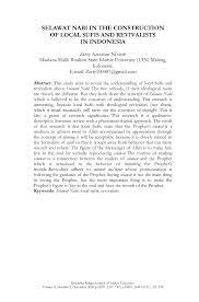 Pdf Selawat Nabi In The Construction Of Local Sufis And Revivalists In Indonesia