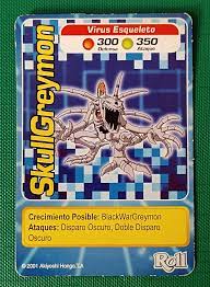 DIGIMON 2 SKULLGREYMON Trading Card Game PERU 2001 ROLL Skeleton Greymon  TCG | eBay