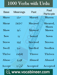 Words Of Daily Use With Urdu Hindi Meanings Pdf In 2020 English Vocabulary Words English Verbs English Words