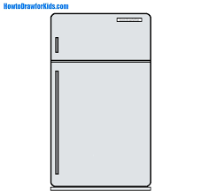 How to draw a fridge step by step for beginners. How To Draw A Refrigerator For Kids