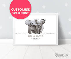 Elephants Baby Name Print Nursery Art Elephant Baby Twins Etsy Elephant Nursery Art Nursery Twins Elephant Nursery
