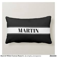 Black And White Striped Lumbar Pillow Black White Custom Name Stripe Lumbar Pillow Zazzle Com Black And White Pillows Lumbar Pillow