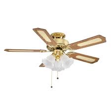This dimmable ceiling fan has the vintage character and expert craftsmanship that you need on your farmhouse ceiling. Fantasia Eurofans Belaire 42 Inch Pull Cord Polished Brass Ceiling Fan With Reversible Matt Oak And Cane Mahogany Blades And 3 Light Cluster At Uk Electrical Supplies