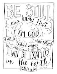 Psalm 46:1 god is our refuge and strength, a very present help in trouble. Psalm 46 10 Be Still And Know That I Am God Coloring Page Etsy