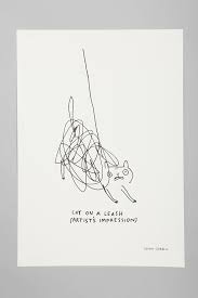 Gemma Correll For Society6 Cat On A Leash Art Print Cat Leash Whimsical Wall Art Art Prints