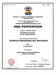 Kursus pengendali makanan selangor, shah alam. Kursus Pengendalian Makanan