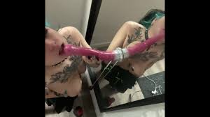 Pferd Schwanz Dildo Spiegel Blowjob