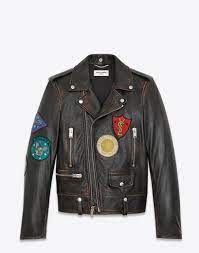 Saint Laurent Classic Multi Patch Motorcycle Jacket In Vintage Black Leather Saintlaurent Cloth Coloured Leather Jacket Colorful Leather Jacket Jackets