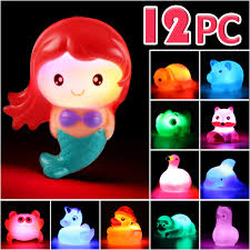 Top 10 best light up bath toys for babies on the market. Lykj Colors Bath Toy 12 Pack Light Up Animal Floating Rubber Auto Flashing Color Tub Toys For Bathtub Bathroom Shower Game Swimming Pool Party Water Toy For Infant Kid Toddler Child Boy Girl