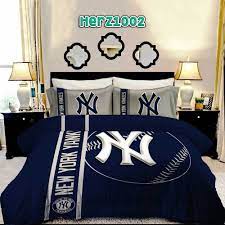 Yankees Bedding Yankees Bed Set Herz1002 Queen Full White Fitted Sheet Duvet Duvet Cover 2 Pillow Cases In 2021 Bedding Sets Yankee Room Yankee Bedroom