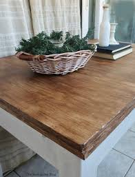Upcycling An Old Laminate Table With Gel Stain Table Makeover Stained Table Painting Laminate Table