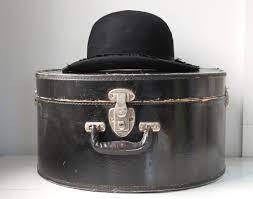 Vintage 1920s Hat Box Antique Black Travel Case Leather Etsy
