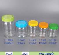 450ml Round PET Food Packaging Jar Clear Food Grade Plastic ...